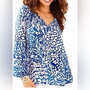 Lilly Pulitzer Willa tunic in Indigo Home top. Size XS  VGUC